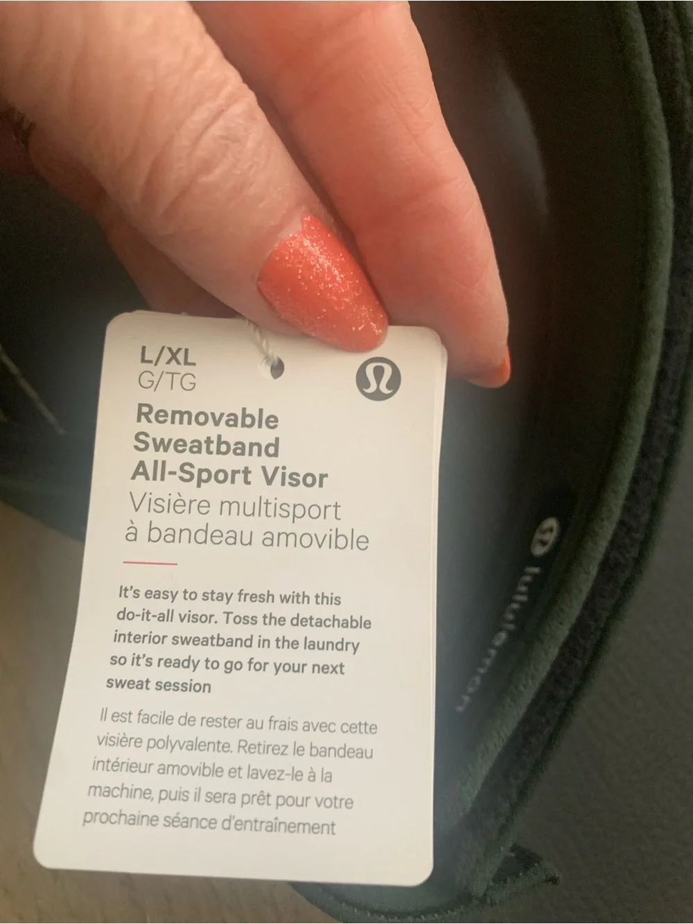 NWT Lululemon removable sweatband all sport visor Size L/XL